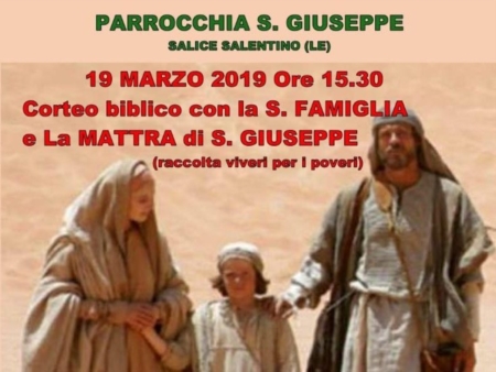 Corteo biblico per le vie del paese con la Sacra Famiglia e la Mattra 